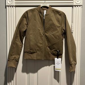 Lululemon Non-Stop Bomber Jacket *Cotton REVERSIBLE ARTF artifact GREEN size 4